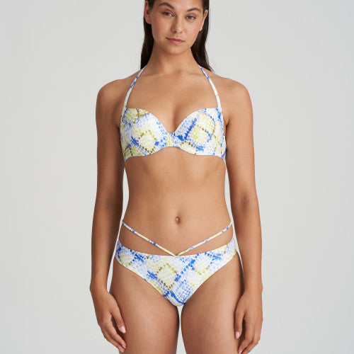 Marie Jo Swim LUNDEY padded plunge bikini top in Lime Snake