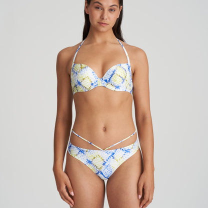 Marie Jo Swim LUNDEY padded plunge bikini top in Lime Snake