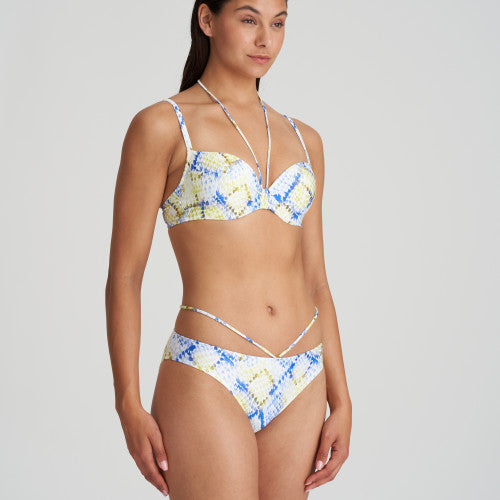 Marie Jo Swim LUNDEY padded plunge bikini top in Lime Snake