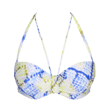 Marie Jo Swim LUNDEY padded strapless bikini top in Lime Snake