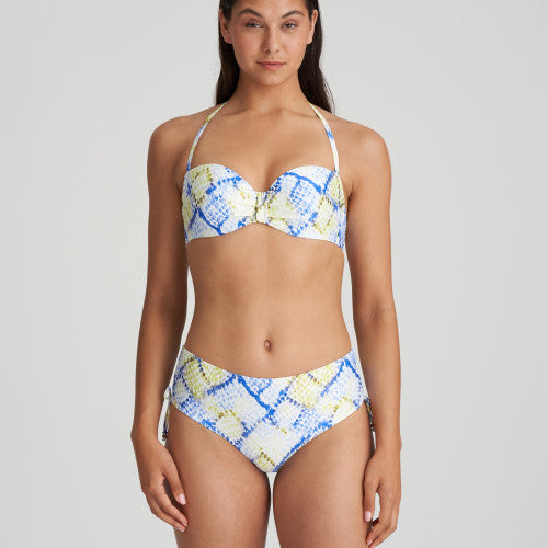 Marie Jo Swim LUNDEY padded strapless bikini top in Lime Snake