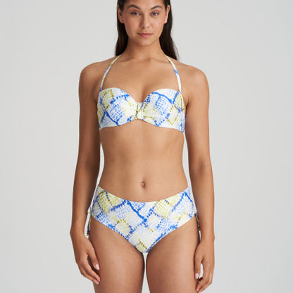 Marie Jo Swim LUNDEY padded strapless bikini top in Lime Snake