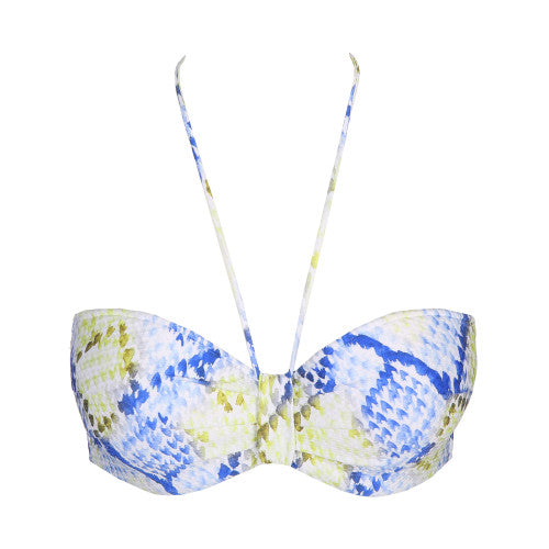 Marie Jo Swim LUNDEY padded strapless bikini top in Lime Snake