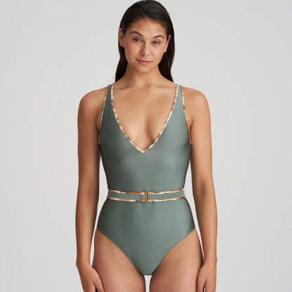 Marie Jo Swim CRETE plunge swimsuit wireless in Inca Gold