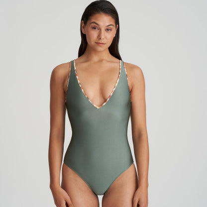 Marie Jo Swim CRETE plunge swimsuit wireless in Inca Gold