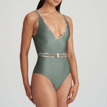 Marie Jo Swim CRETE plunge swimsuit wireless in Inca Gold