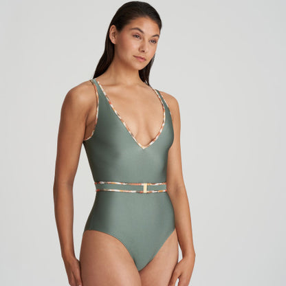 Marie Jo Swim CRETE plunge swimsuit wireless in Inca Gold