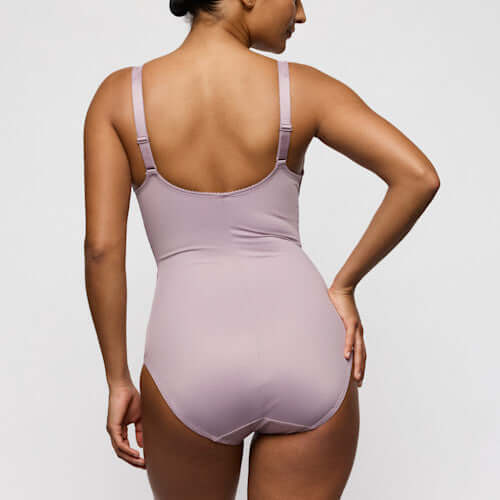 Primadonna Madison in Soft Sand Body showing the back view of the comfy non-padded bodysuit.