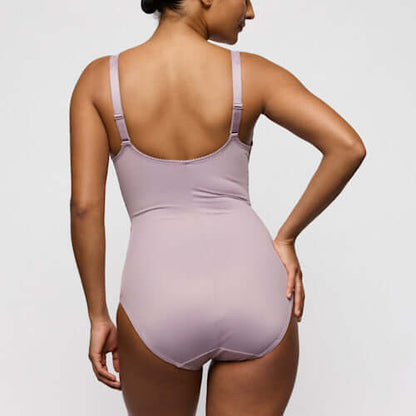 Primadonna Madison in Soft Sand Body showing the back view of the comfy non-padded bodysuit.