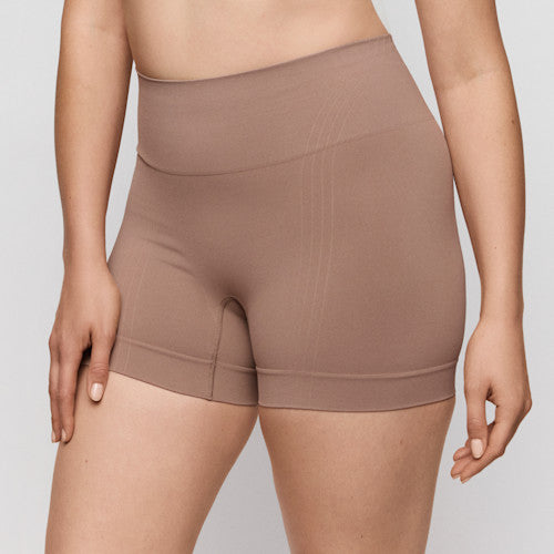 Primadonna NUDDA shapewear shorts in ginger - booty lifting shorts displayed on model.