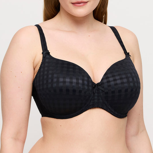 Primadonna Madison Heart Shaped Bra in Black showcasing a stylish and comfortable heart-shaped design.
