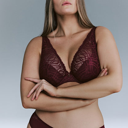 Primadonna SALERNO half padded plunge bra in evening red