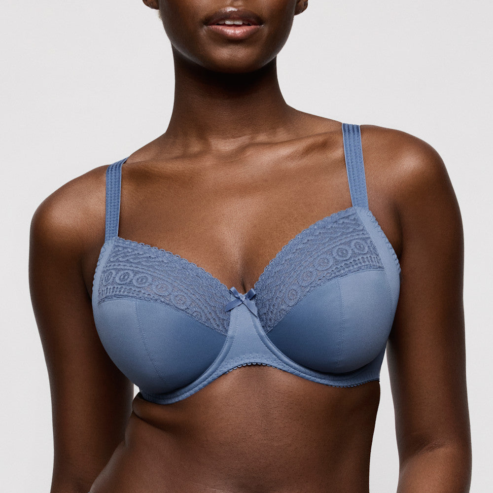 Primadonna MONTARA full cup bra in regatta C - H featuring lace detail and stylish straps in a denim color.