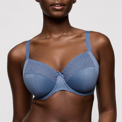 Primadonna MONTARA full cup bra in regatta C - H featuring lace detail and stylish straps in a denim color.