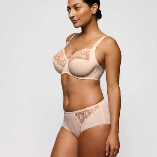 Primadonna Deauville Full Briefs in Venus high-waist briefs displayed on a model, showcasing a cool retro silhouette.