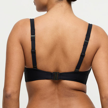 Primadonna Swim Uvita Padded Plunge Bikini Top in Black