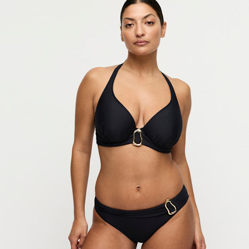 Primadonna Swim Uvita Padded Plunge Bikini Top in Black