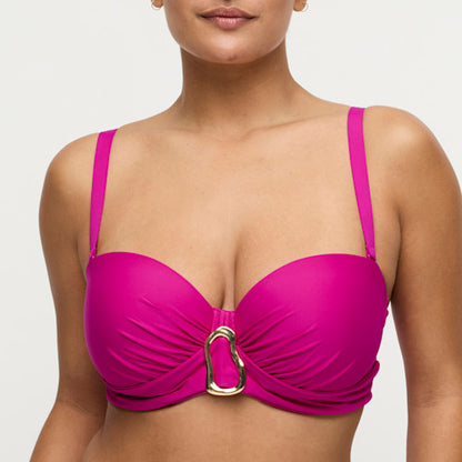 Primadonna Swim Uvita Strapless Bikini Top in Magenta