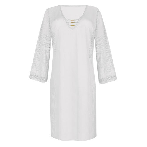 PrimaDonna Swim HOLIDAY swimwear kaftan in white yacht