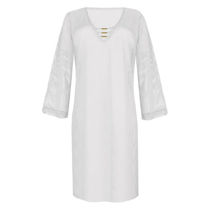 PrimaDonna Swim HOLIDAY swimwear kaftan in white yacht