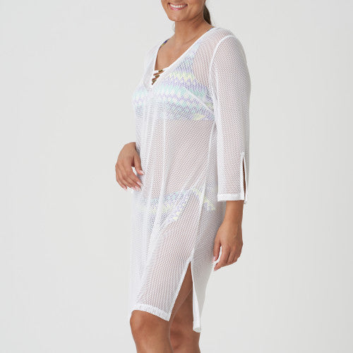 PrimaDonna Swim HOLIDAY swimwear kaftan in white yacht