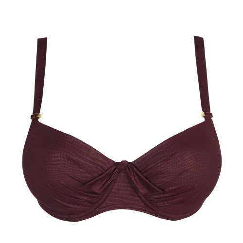 PrimaDonna Swim DALYAN padded balcony bikini top in wine