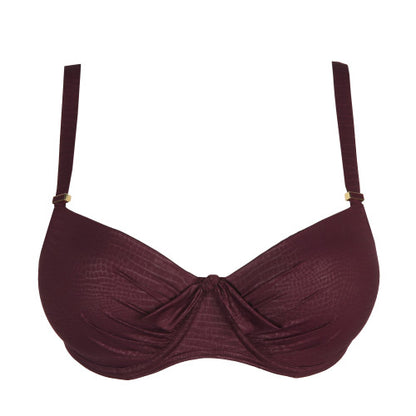 PrimaDonna Swim DALYAN padded balcony bikini top in wine