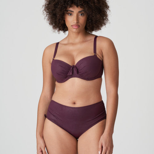 PrimaDonna Swim DALYAN padded balcony bikini top in wine