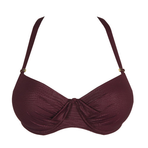 PrimaDonna Swim DALYAN padded balcony bikini top in wine