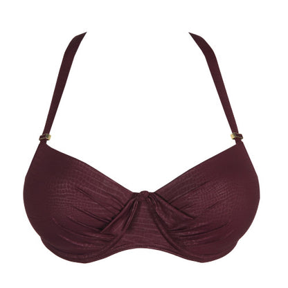 PrimaDonna Swim DALYAN padded balcony bikini top in wine