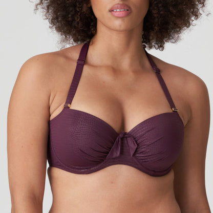 PrimaDonna Swim DALYAN padded balcony bikini top in wine
