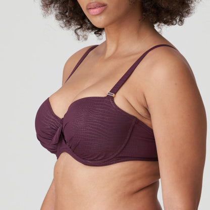 PrimaDonna Swim DALYAN padded balcony bikini top in wine