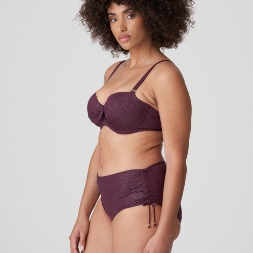 PrimaDonna Swim DALYAN padded balcony bikini top in wine