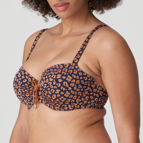 PrimaDonna Swim PUNTA RATA padded balcony bikini top in Water Blue