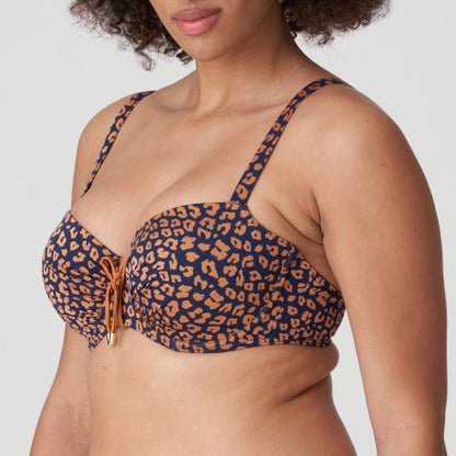 PrimaDonna Swim PUNTA RATA padded balcony bikini top in Water Blue