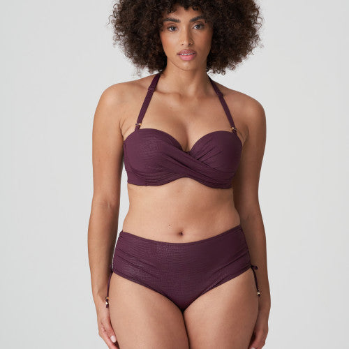 PrimaDonna Swim DALYAN padded strapless bikini top in wine