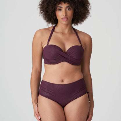 PrimaDonna Swim DALYAN padded strapless bikini top in wine