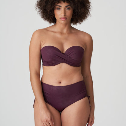 PrimaDonna Swim DALYAN padded strapless bikini top in wine