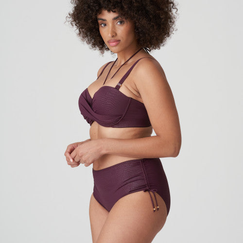 PrimaDonna Swim DALYAN padded strapless bikini top in wine
