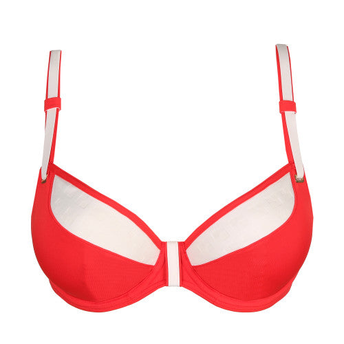 PrimaDonna Swim ISTRES plunge bikini top tulip seam in Pomme d amour