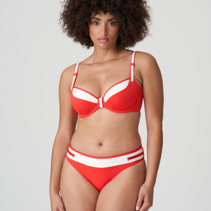 PrimaDonna Swim ISTRES plunge bikini top tulip seam in Pomme d amour