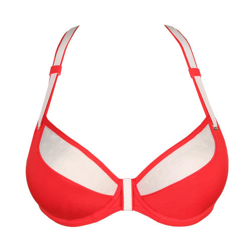 PrimaDonna Swim ISTRES plunge bikini top tulip seam in Pomme d amour
