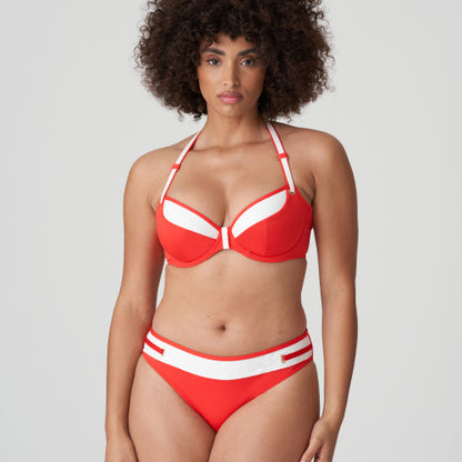 PrimaDonna Swim ISTRES plunge bikini top tulip seam in Pomme d amour