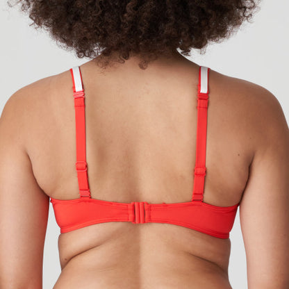 PrimaDonna Swim ISTRES plunge bikini top tulip seam in Pomme d amour