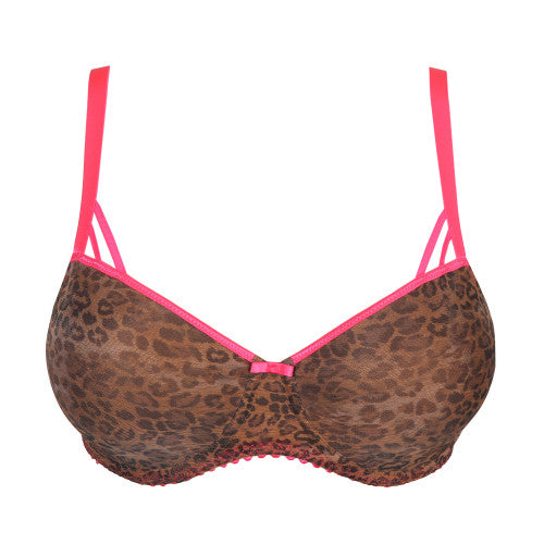 PrimaDonna Twist CAFE PLUME padded balcony bra in Cheetah
