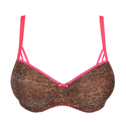 PrimaDonna Twist CAFE PLUME padded balcony bra in Cheetah