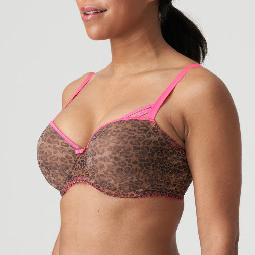 PrimaDonna Twist CAFE PLUME padded balcony bra in Cheetah