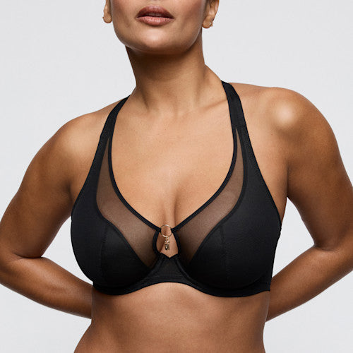 Primadonna Twist SHEARY half padded plunge bra in black