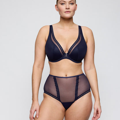 Primadonna Twist WOWGIRL half padded plunge bra in evening blue
