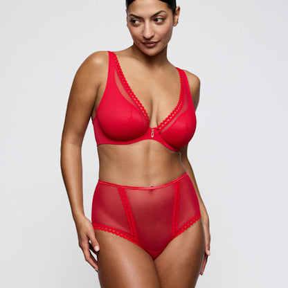 Primadonna Twist WOWGIRL half padded plunge bra in true red
